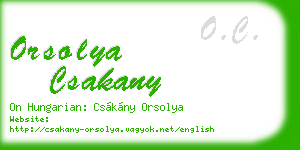 orsolya csakany business card
