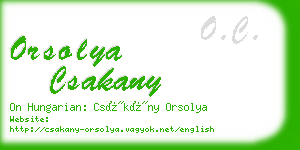 orsolya csakany business card